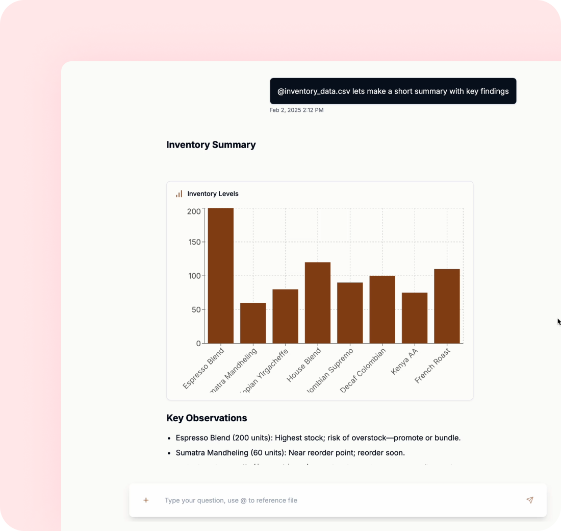 AI chat interface preview